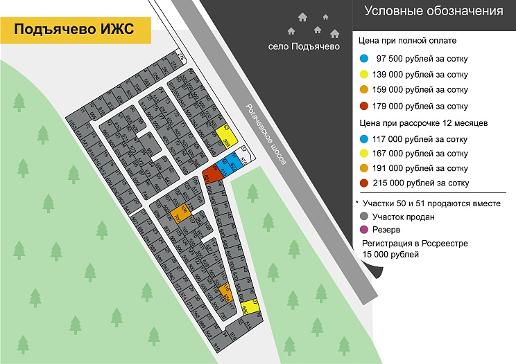 План и цены КП Подъячево