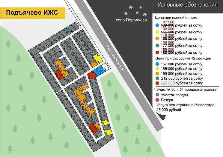 План и цены КП Подъячево