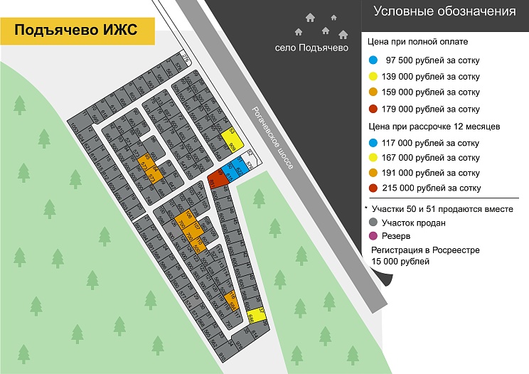 План и цены КП Подъячево