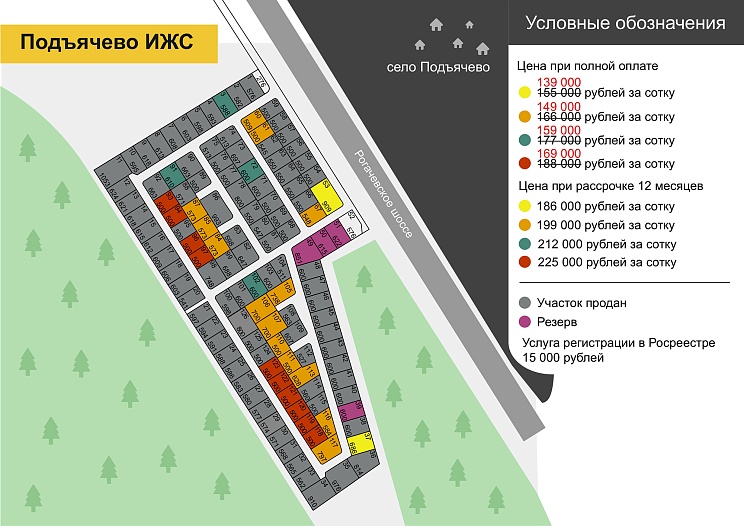 План и цены КП Подъячево