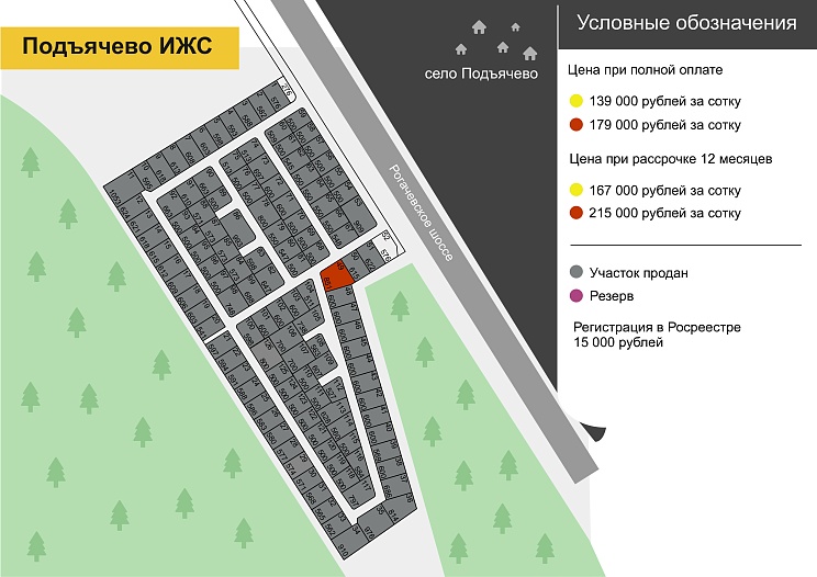 План и цены КП Подъячево